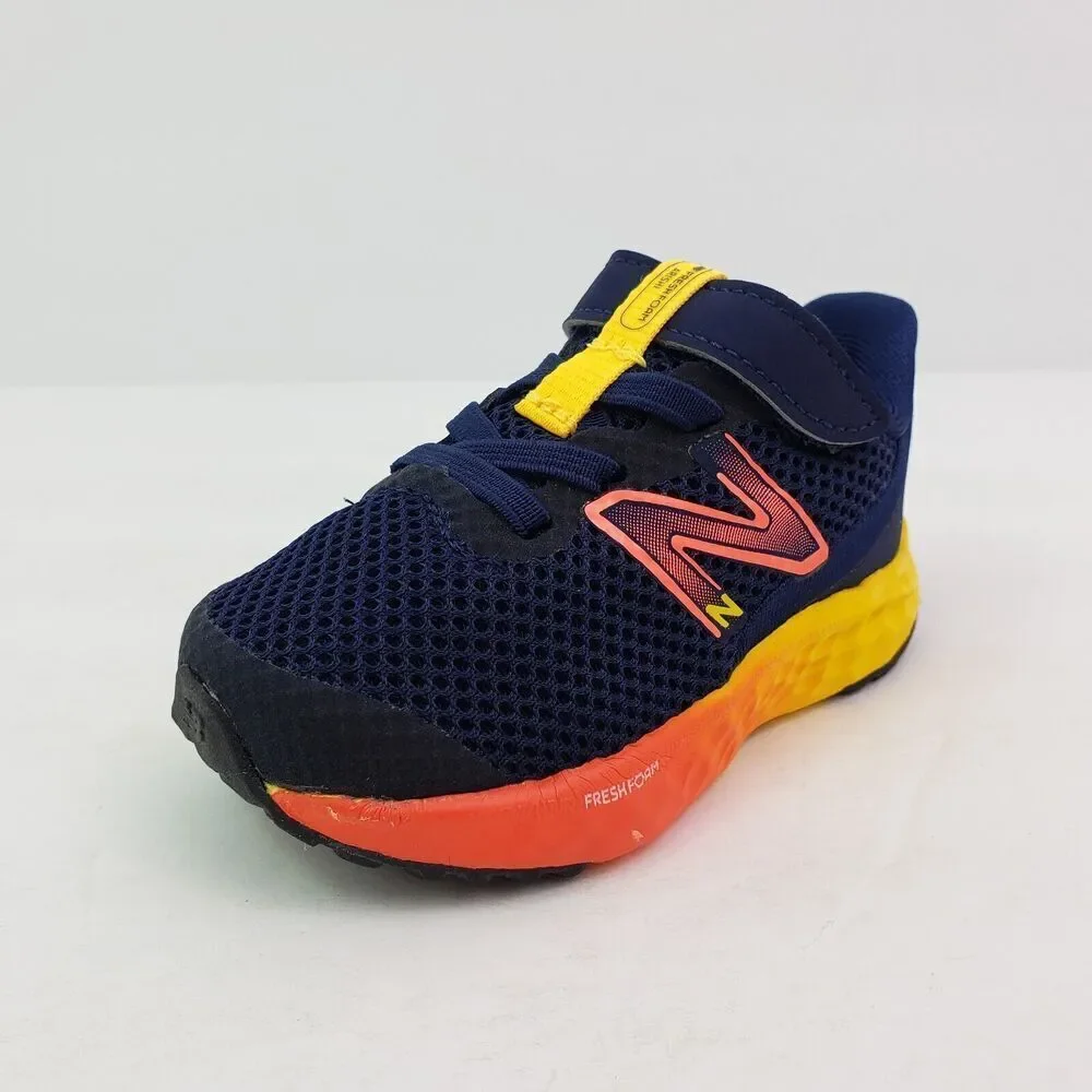 New Balance Fresh Foam Arishi v4 Baby Toddler Size 4c Wide Blue Red Sneaker Shoe